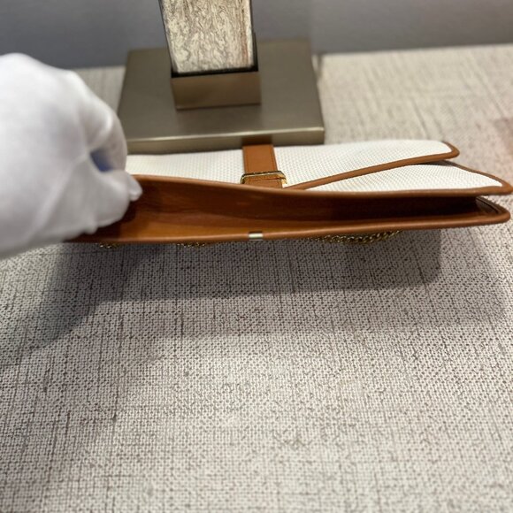 YSL Vintage Woven Leather Clutch with Leather Trim - Picture 7 of 8